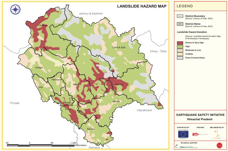 Landslide hazard map-Himachal Pradesh