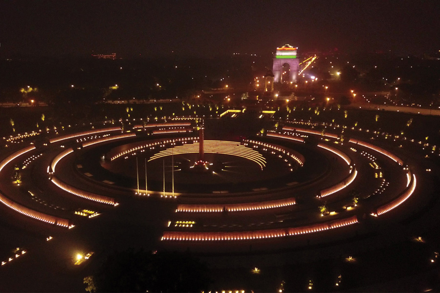 Lighting Night view of National War Memorial, Delhi