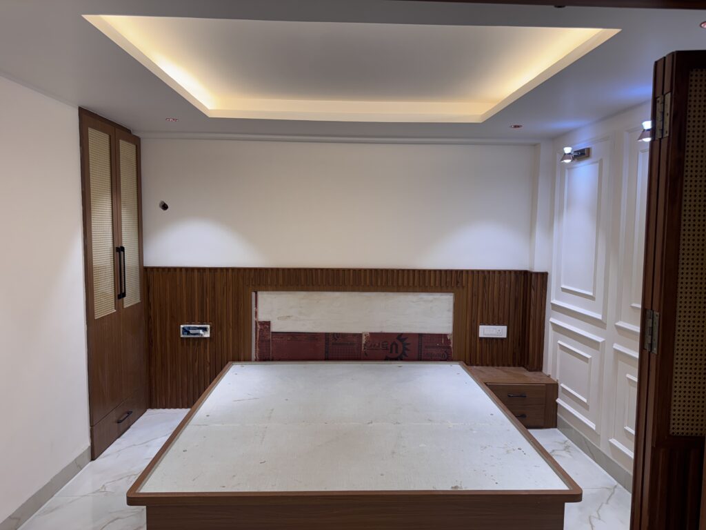 Bedroom of small studio apartment