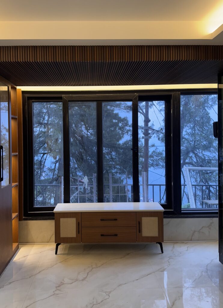 UPVC window in studio apartment
