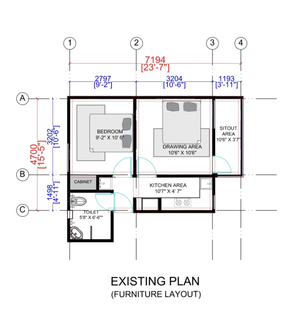 Existing apartment floor plan