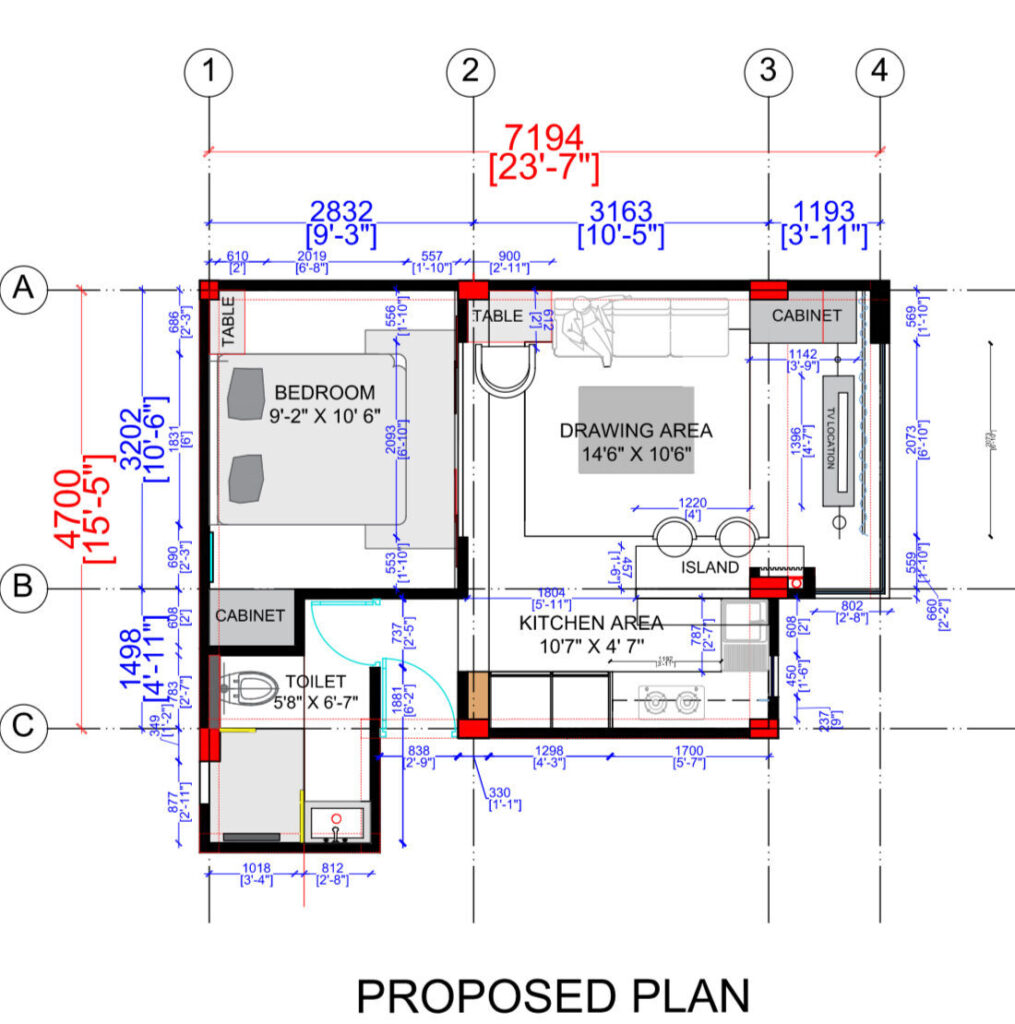 Studio apartment floor plan