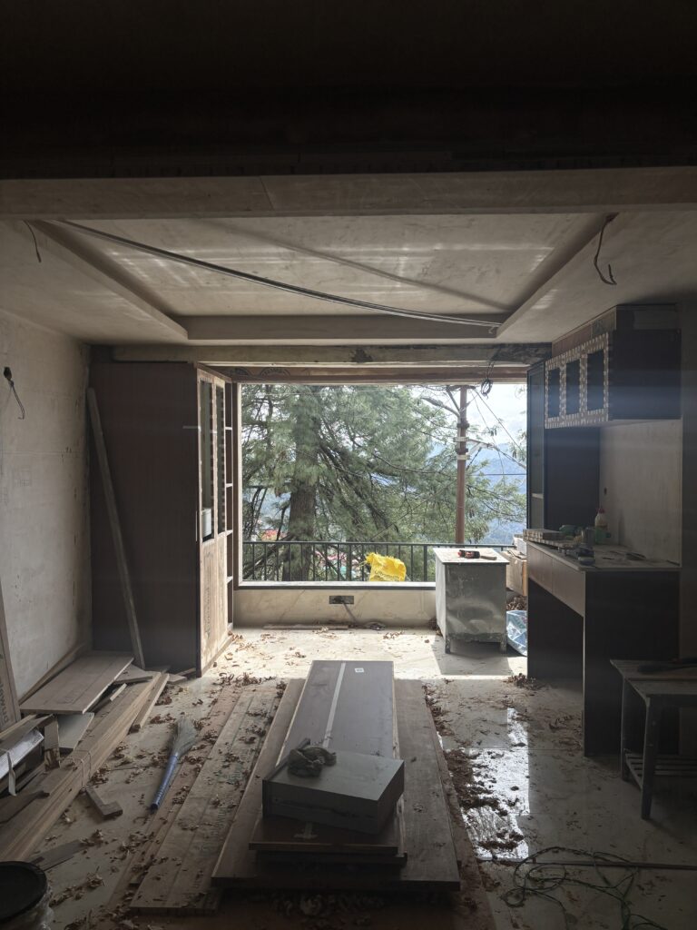 construction of studio apartment