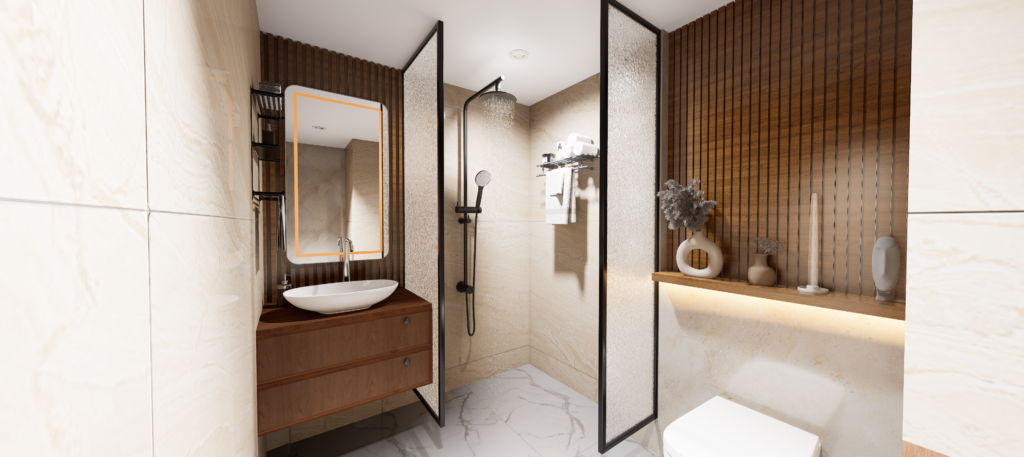 Washroom detail studio apartment