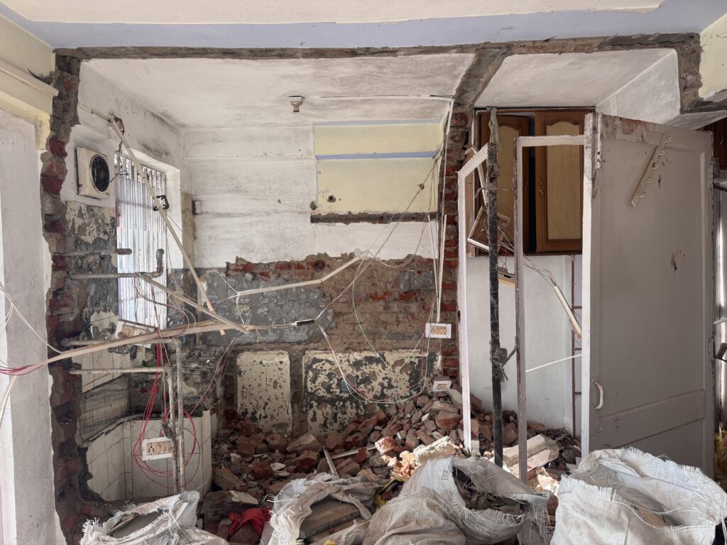 Demolition and construction for studio apartment