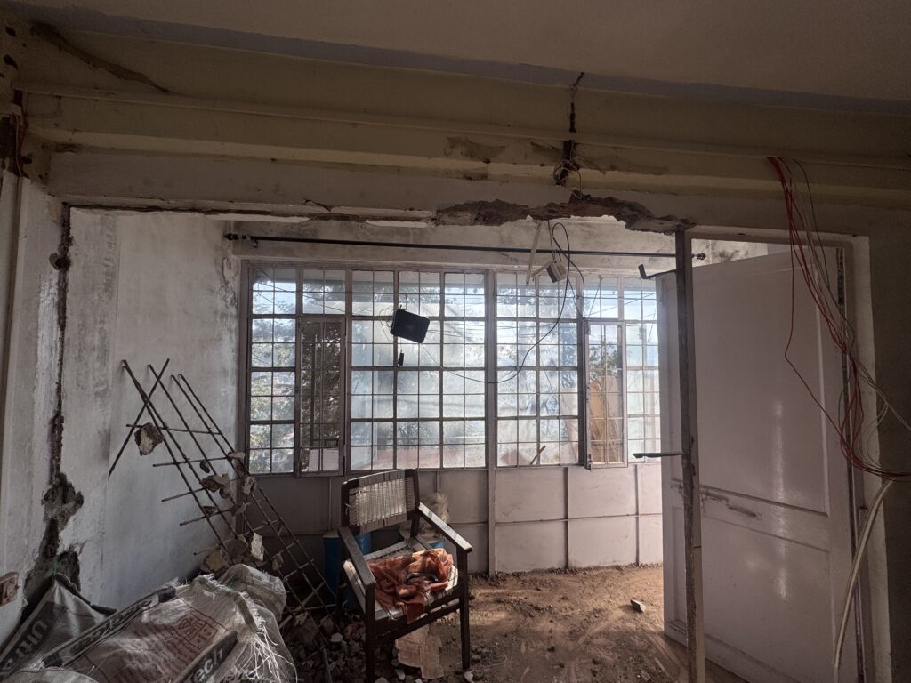 Demolition and construction for studio apartment
